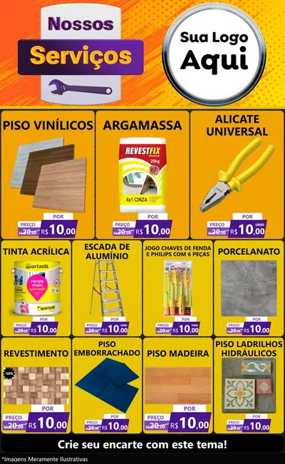 Modelo de Encarte para Encarte Grande com o tema Nossos Serviços para Material para Construção