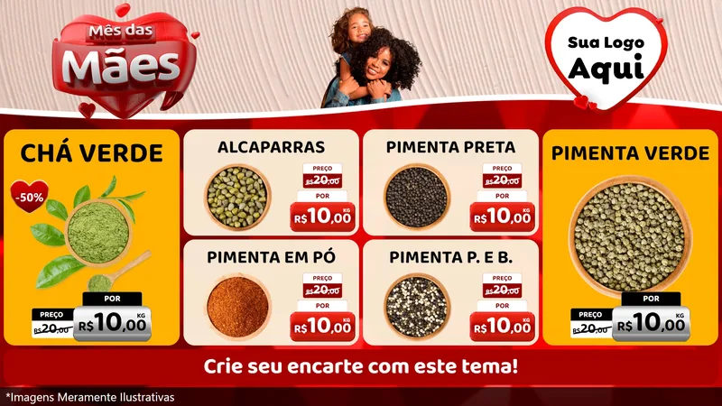 Modelo de TV para TV Horizontal com o tema Mês das Mães para Produtos Naturais