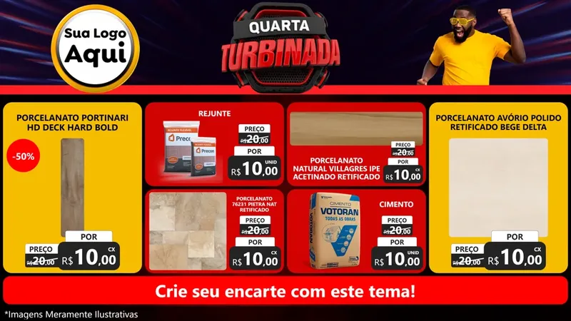 Modelo de TV para TV Horizontal com o tema Quarta Turbinada para Pisos e revestimentos