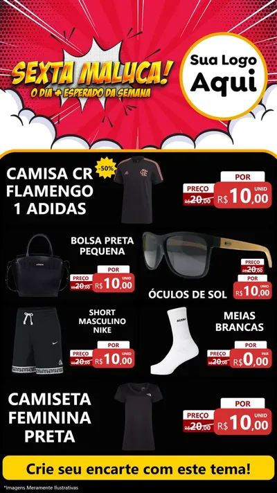 Modelo de TV para TV Vertical com o tema Sexta Maluca! para Roupas e acessórios