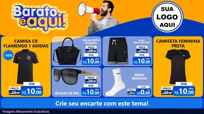 Modelo de TV para TV Horizontal com o tema Barato é aqui para Roupas e acessórios