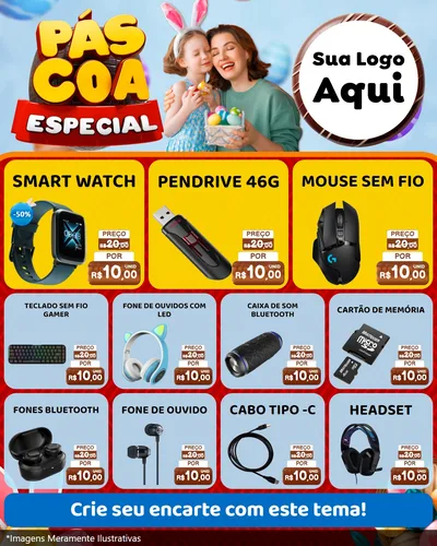 Modelo de Rede Social para Feed Instagram com o tema Páscoa Especial para Informática