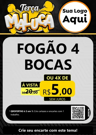 Modelo de Cartaz para Cartaz A4 Vertical com o tema Terça Maluca para Móveis e Eletro