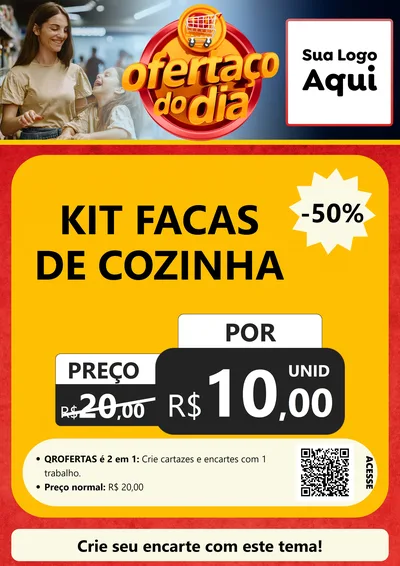 Modelo de Cartaz para Cartaz A4 Vertical com o tema Ofertaço Do Dia para Utilidades Domésticas