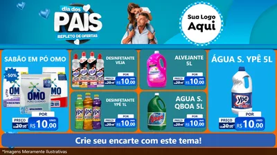 Modelo de TV para TV Horizontal com o tema Dia Dos Pais Repleto de Ofertas para Produtos de Limpeza