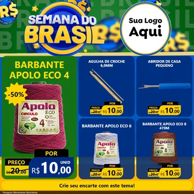Modelo de Rede Social para Feed Facebook com o tema Semana Do Brasil para Armarinho e Aviamentos