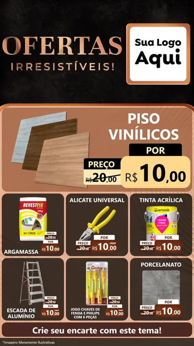 Modelo de Rede Social para Stories com o tema Ofertas Irresistíveis! para Material para Construção