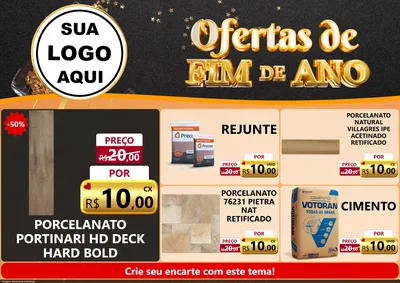 Modelo de Encarte para Encarte A4 Horizontal com o tema Ofertas de Fim de Ano para Pisos e revestimentos