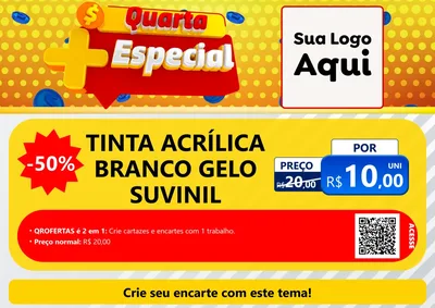 Modelo de Cartaz para Cartaz A4 Horizontal com o tema Quarta Mais Especial para Tintas e Ferramentas