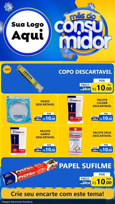Modelo de TV para TV Vertical com o tema Mês do Consumidor para Embalagens