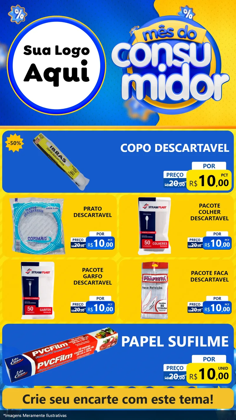 Modelo de TV para TV Vertical com o tema Mês do Consumidor para Embalagens