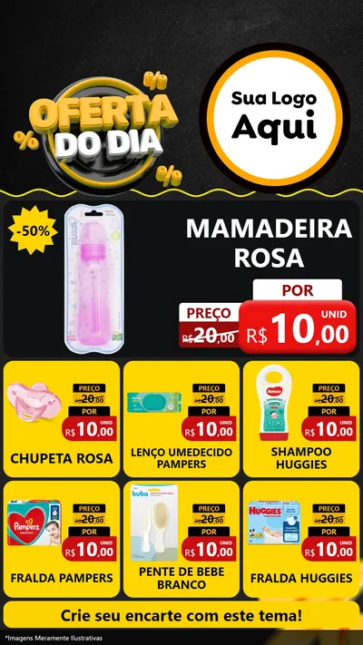 Modelo de Rede Social para Stories com o tema Oferta Do Dia para Bebês