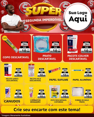 Modelo de Rede Social para Feed Instagram com o tema Super Segunda Imperdível para Embalagens