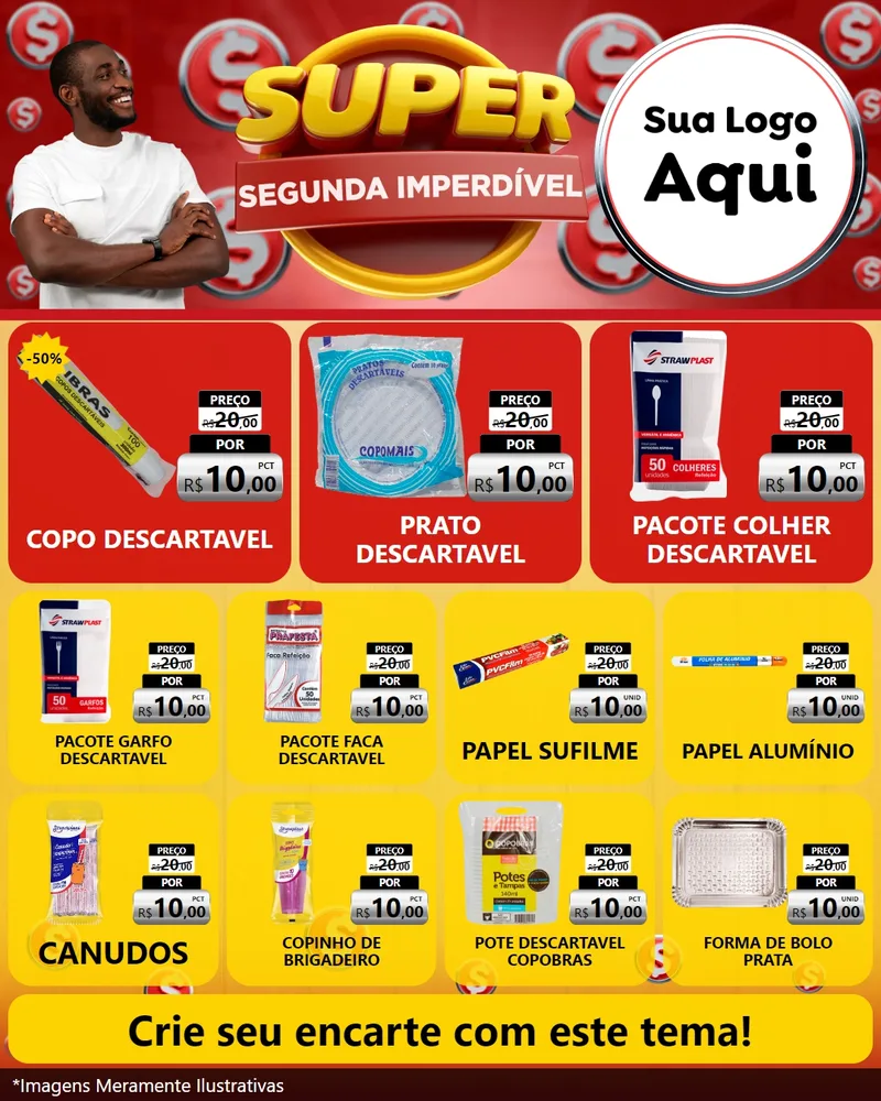 Modelo de Rede Social para Feed Instagram com o tema Super Segunda Imperdível para Embalagens