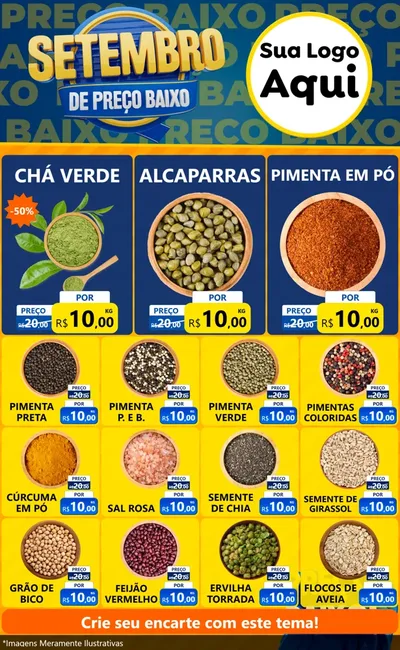 Modelo de Encarte para Encarte Grande com o tema Setembro De Preço Baixo para Produtos Naturais