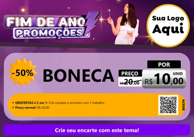 Modelo de Cartaz para Cartaz A4 Horizontal com o tema Fim de Ano Promoções para Brinquedos
