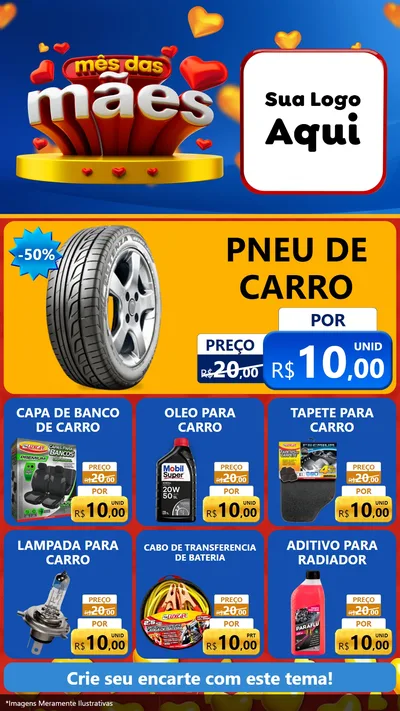 Modelo de Rede Social para Stories com o tema Mês das Mães para Auto peças