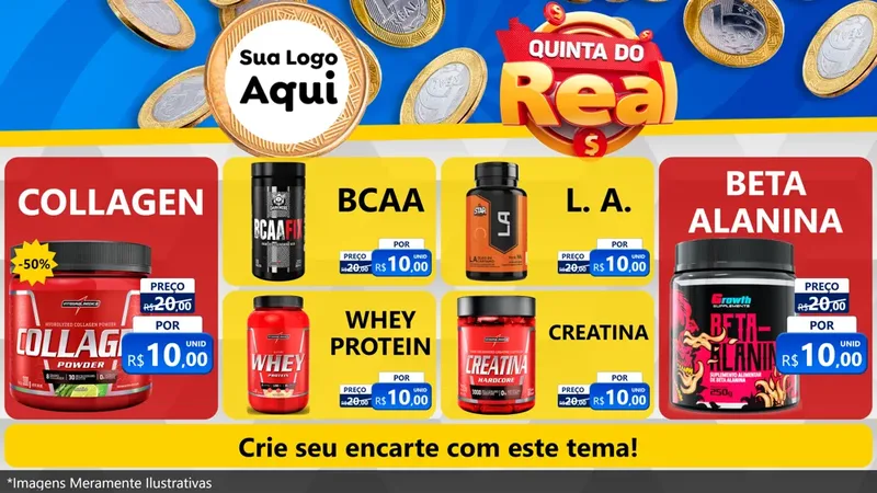 Modelo de TV para TV Horizontal com o tema Quinta do Real para Suplementos alimentares