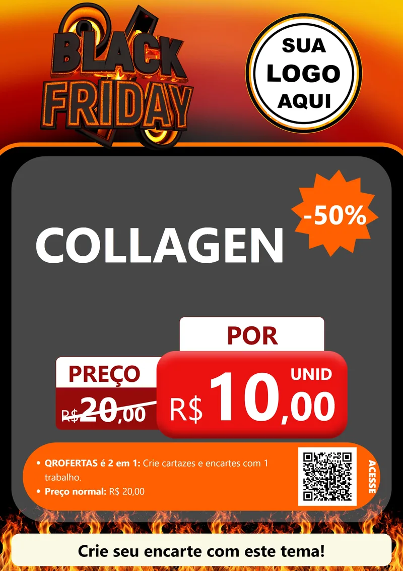 Modelo de Cartaz para Cartaz A4 Vertical com o tema Black Friday para Suplementos alimentares