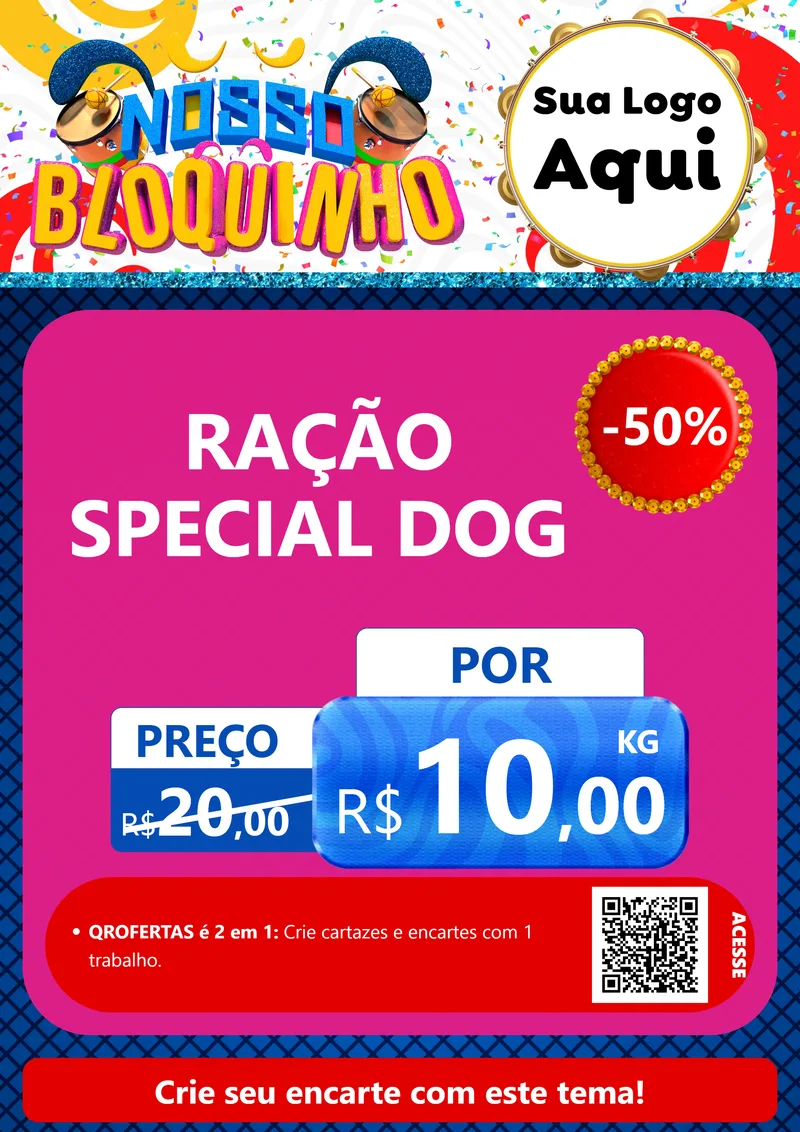 Modelo de Cartaz para Cartaz A4 Vertical com o tema Nosso Bloquinho para Pet Shop