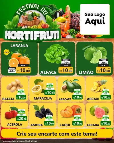 Modelo de Rede Social para Feed Instagram com o tema Festival do Hortifruti para Hortifrúti