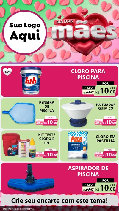 Modelo de TV para TV Vertical com o tema Dia das Mães para Produtos para Piscina