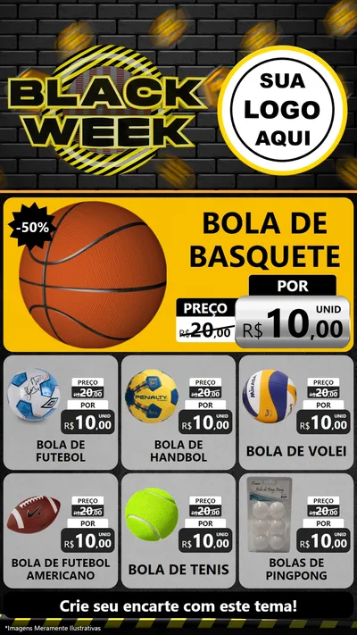 Modelo de Rede Social para Stories com o tema Black Week para Artigos Esportivos