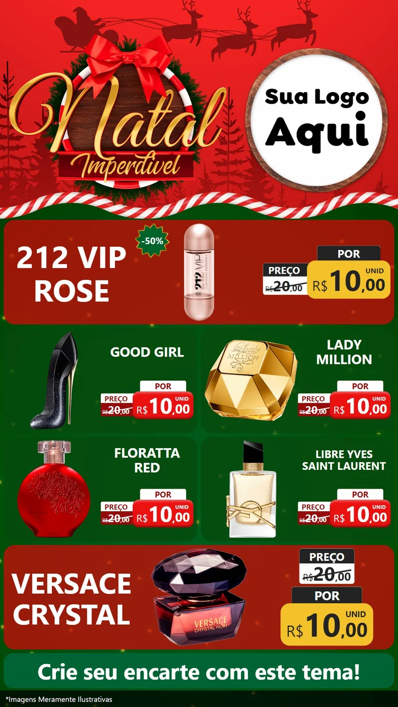 Modelo de TV para TV Vertical com o tema Natal Imperdível para Perfumes