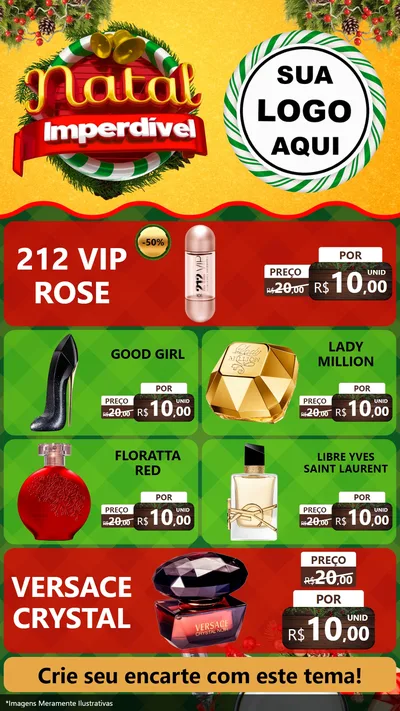 Modelo de TV para TV Vertical com o tema Natal Imperdível para Perfumes