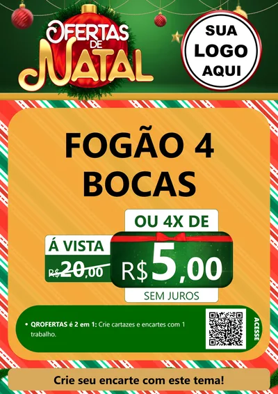 Modelo de Cartaz para Cartaz A4 Vertical com o tema Ofertas de Natal para Móveis e Eletro
