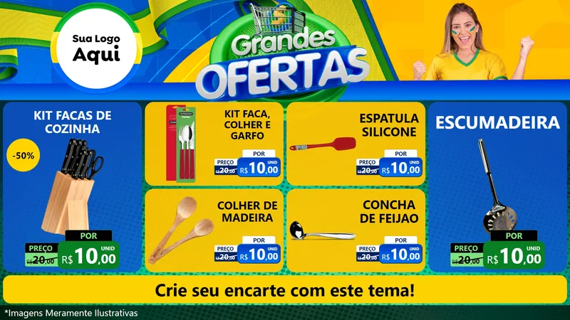 Modelo de TV para TV Horizontal com o tema Grandes Ofertas para Utilidades Domésticas