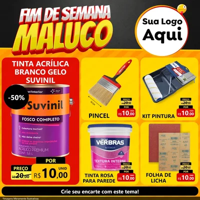 Modelo de Rede Social para Feed Facebook com o tema Final de Semana Maluco para Tintas e Ferramentas