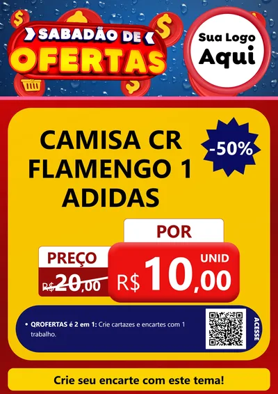 Modelo de Cartaz para Cartaz A4 Vertical com o tema Sabadão de Ofertas para Roupas e acessórios