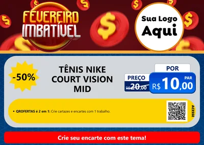 Modelo de Cartaz para Cartaz A4 Horizontal com o tema Fevereiro Imbatível para Calçados