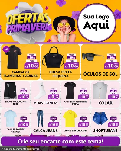Modelo de Rede Social para Feed Instagram com o tema Ofertas Da Primavera para Roupas e acessórios