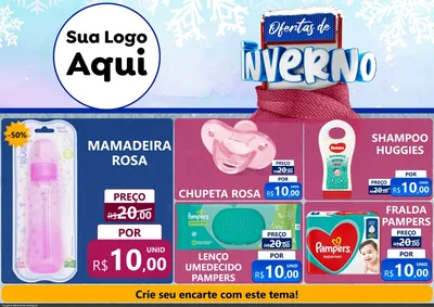 Modelo de Encarte para Encarte A4 Horizontal com o tema Ofertas de Inverno para Bebês