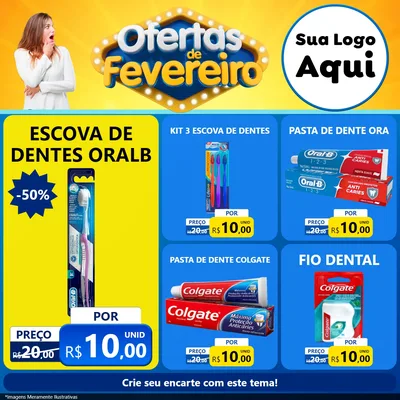 Modelo de Rede Social para Feed Facebook com o tema Ofertas de Fevereiro para Higiene Pessoal