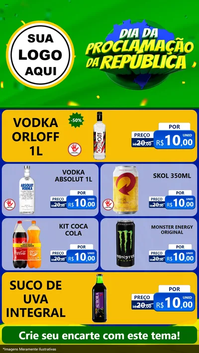 Modelo de TV para TV Vertical com o tema Dia Da Proclamação Da República para Distribuidora de bebidas