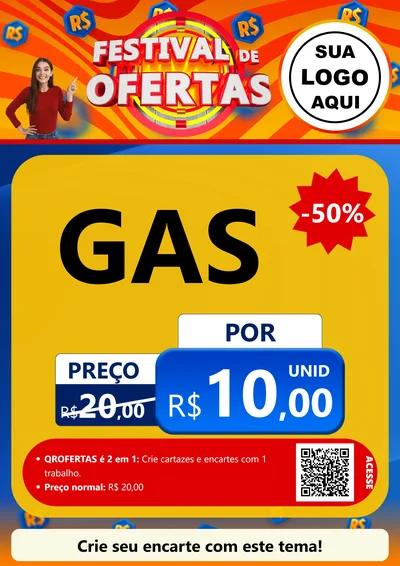 Modelo de Cartaz para Cartaz A4 Vertical com o tema Festival de Ofertas para Água e gás