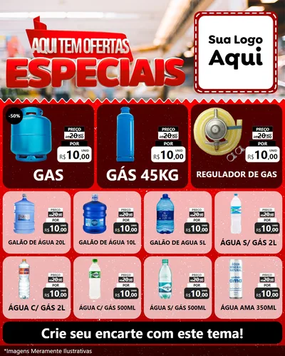 Modelo de Rede Social para Feed Instagram com o tema Aqui Tem Ofertas Especiais para Água e gás