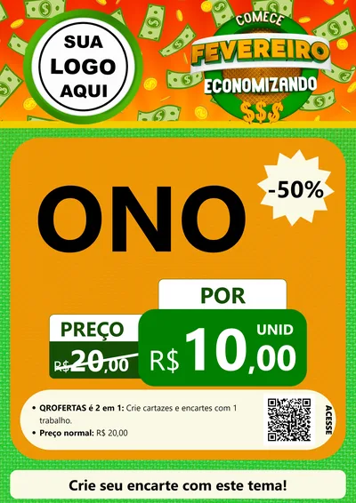 Modelo de Cartaz para Cartaz A4 Vertical com o tema Comece Fevereiro Economizando para Óticas