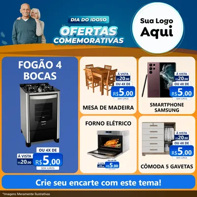 Modelo de Rede Social para Feed Facebook com o tema Dia do Idoso