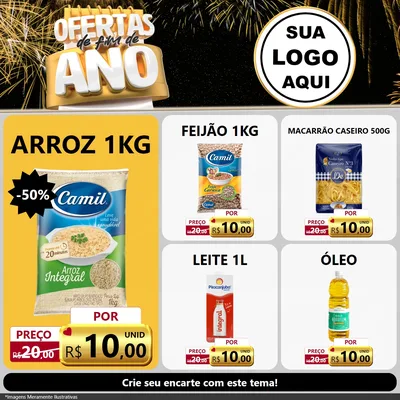 Modelo de Rede Social para Feed Facebook com o tema Ofertas de Fim de Ano para Supermercado