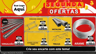 Modelo de TV para TV Horizontal com o tema Segunda de Ofertas para Ferragens