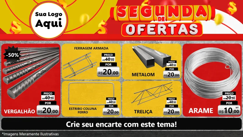 Modelo de TV para TV Horizontal com o tema Segunda de Ofertas para Ferragens
