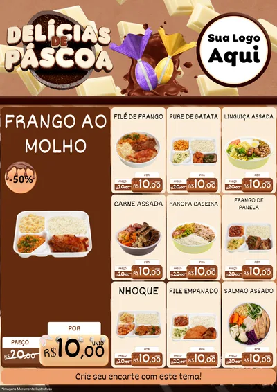 Modelo de Encarte para Encarte A4 Vertical com o tema Delícias de Páscoa para Restaurante