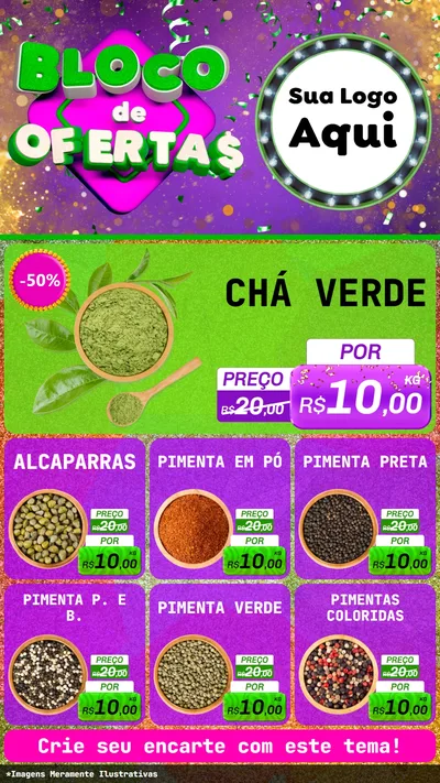Modelo de Rede Social para Stories com o tema Bloco de Ofertas para Produtos Naturais