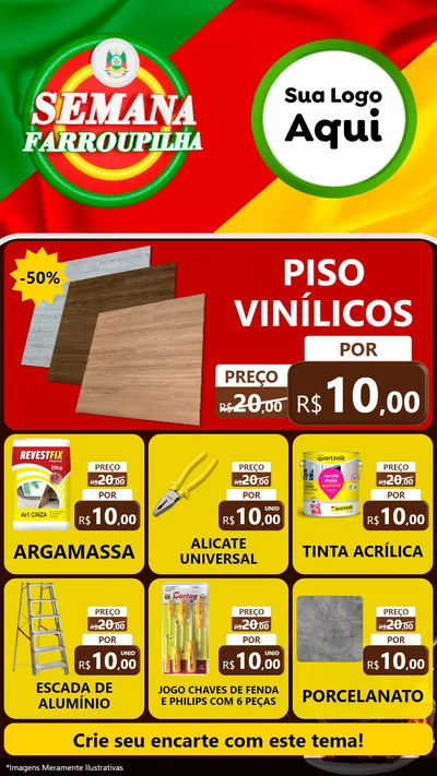 Modelo de Rede Social para Stories com o tema Semana Farroupilha para Material para Construção