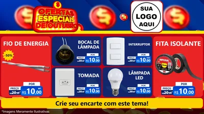 Modelo de TV para TV Horizontal com o tema Ofertas Especiais de Outubro para Materiais Elétricos