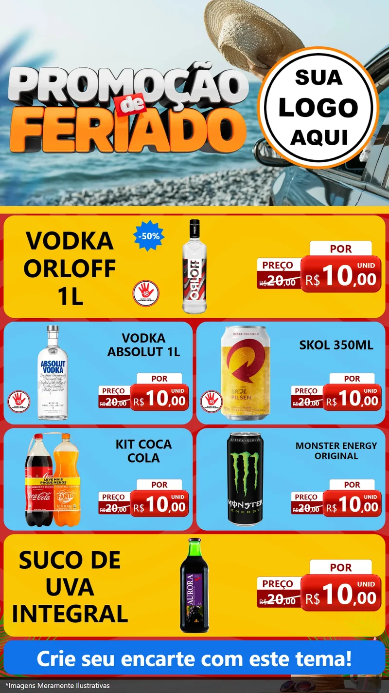 Modelo de TV para TV Vertical com o tema Promoção de Feriado para Distribuidora de bebidas